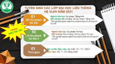 TUYỂN SINH LỚP ĐẠI HỌC LIÊN THÔNG NGÀNH SƯ PHẠM TIẾNG ANH VÀ TIN HỌC HỆ VLVH NĂM 2021